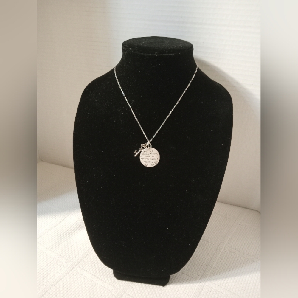 18KGP Silver Pendant Necklace with Inspirational Quote